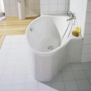 Ванна левосторонняя асимметричная стальная Bette Pool I 161х102х45 см, с самоочищающимся покрытием Glaze Plus, белая