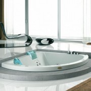 Ванна акриловая угловая Jacuzzi Aquasoul Extra AQU 190x150x60см, гидромассажная, смеситель, с панелями, цвет: белый/хром