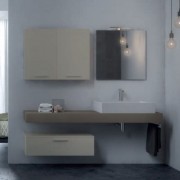 Комплект мебели Globo Incantho, подвесной с зеркалом и шкафчиком, 180см, Цвет: bianco opaco