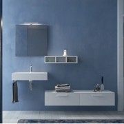 Комплект мебели Globo Incantho, подвесной с зеркалом и шкафчиком, 140см, Цвет: bianco lucido