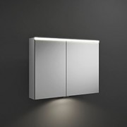 Зеркальный шкаф Burgbad Iveo с подсветкой, 908х680х160 мм,свет. 1 выкл. стекл полки, 2 зеркальн двери с обеих сторон, зеркальная поверхность