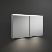 Зеркальный шкаф Burgbad Iveo с подсветкой, 1108х680х160 мм,свет. 1 выкл. стекл полки, 2 зеркальн двери с обеих сторон, зеркальная поверхность