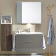 Комплект мебели Burgbad Eqio с раковиной 1230 мм, цвет серый глянец